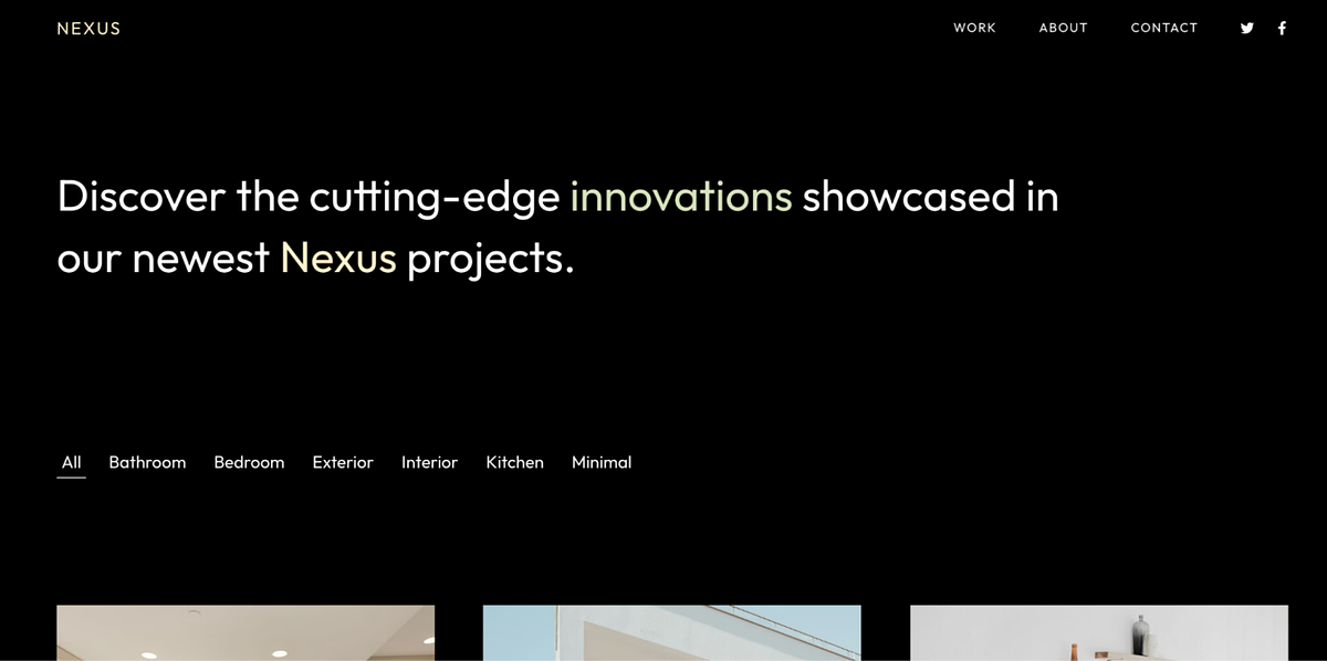 Site Web de portfolio minimaliste