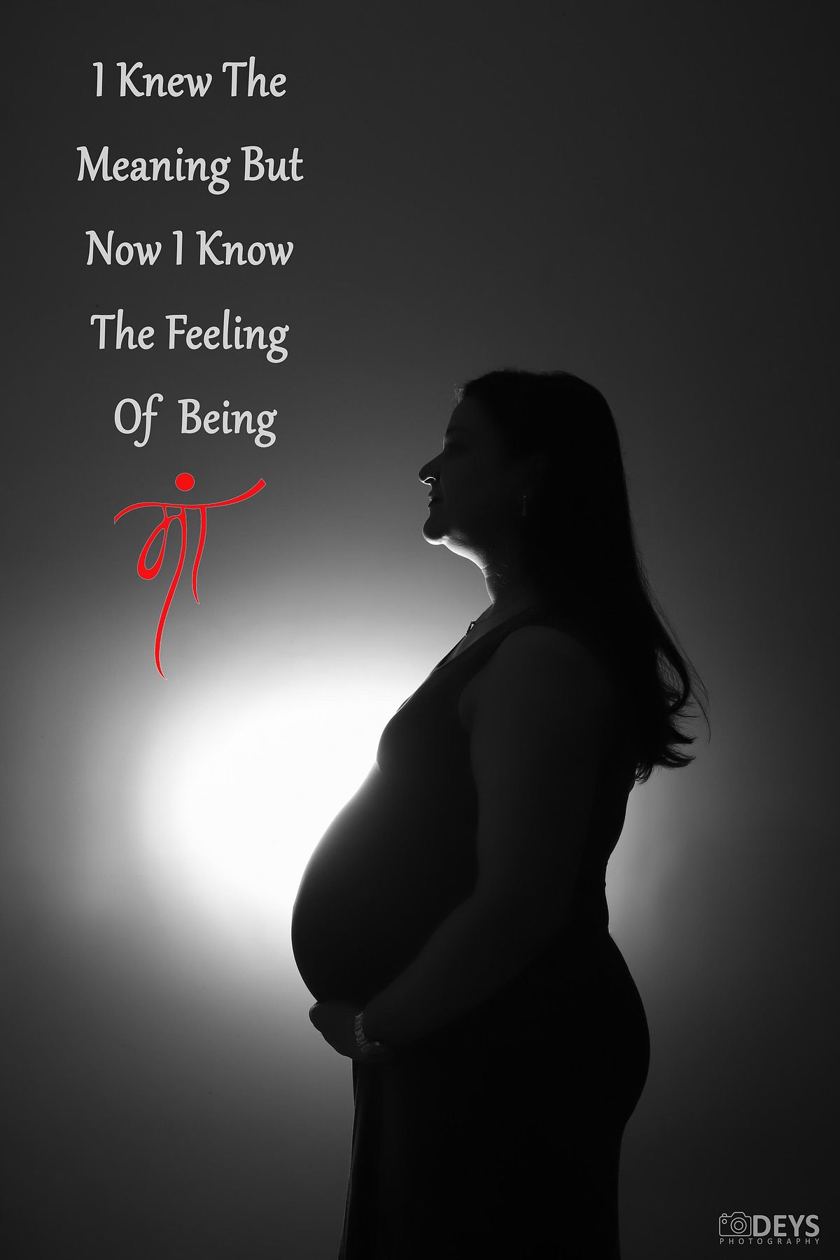Silhouette indoor maternity photoshoot in Delhi