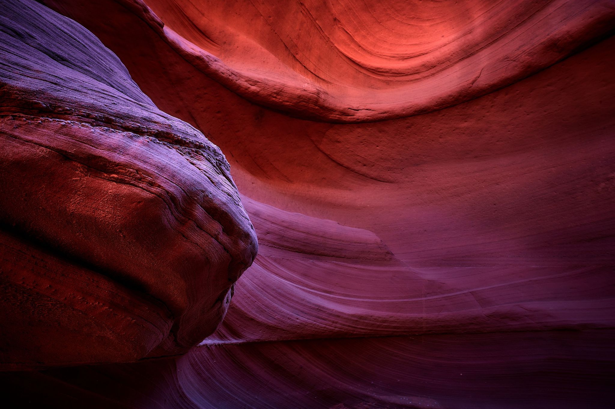 Swirling Sandstone Colors in Antelope Canyon - Page, Utah