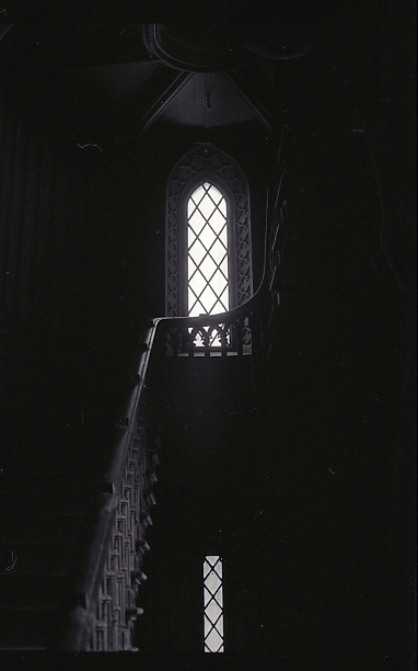 castle stairs and window, charleville castle, ireland