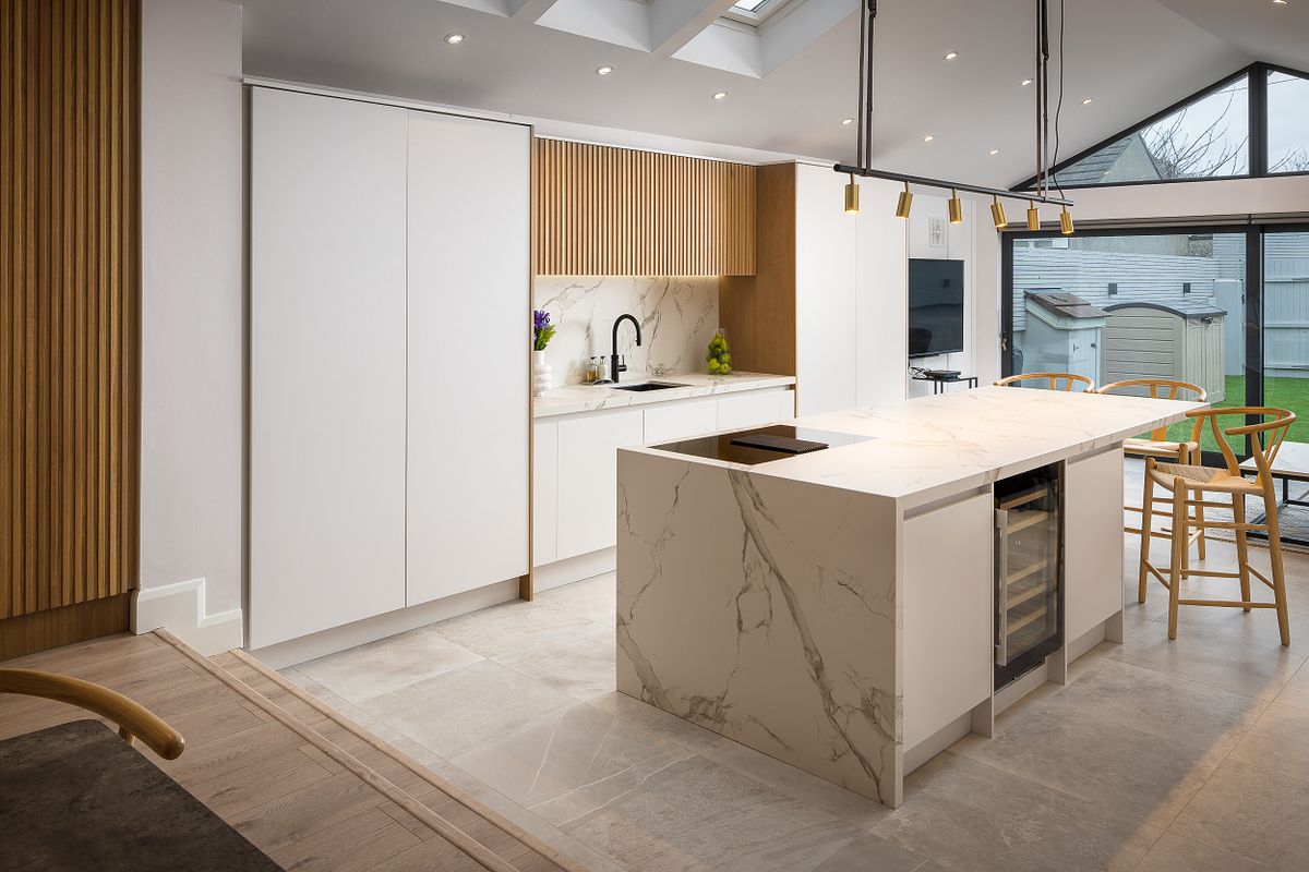 Modern Edenderry Kitchen with SapienStone Marble Countertops