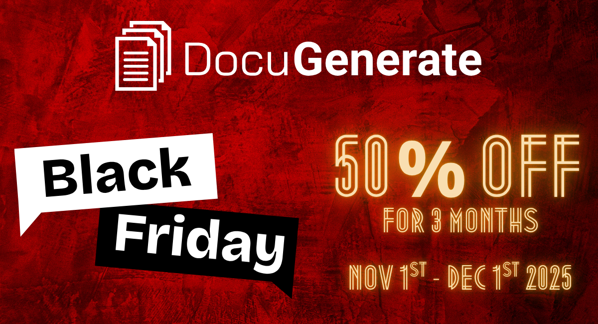 DocuGenerate Black Friday Deal screenshot