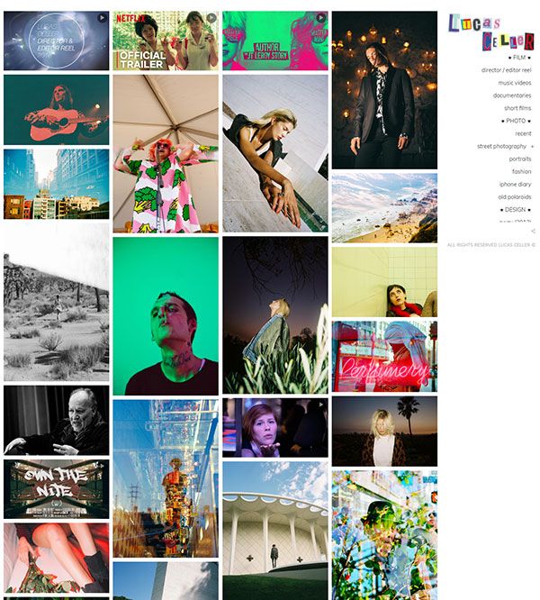 Lucas Celler Portfolio Website Examples