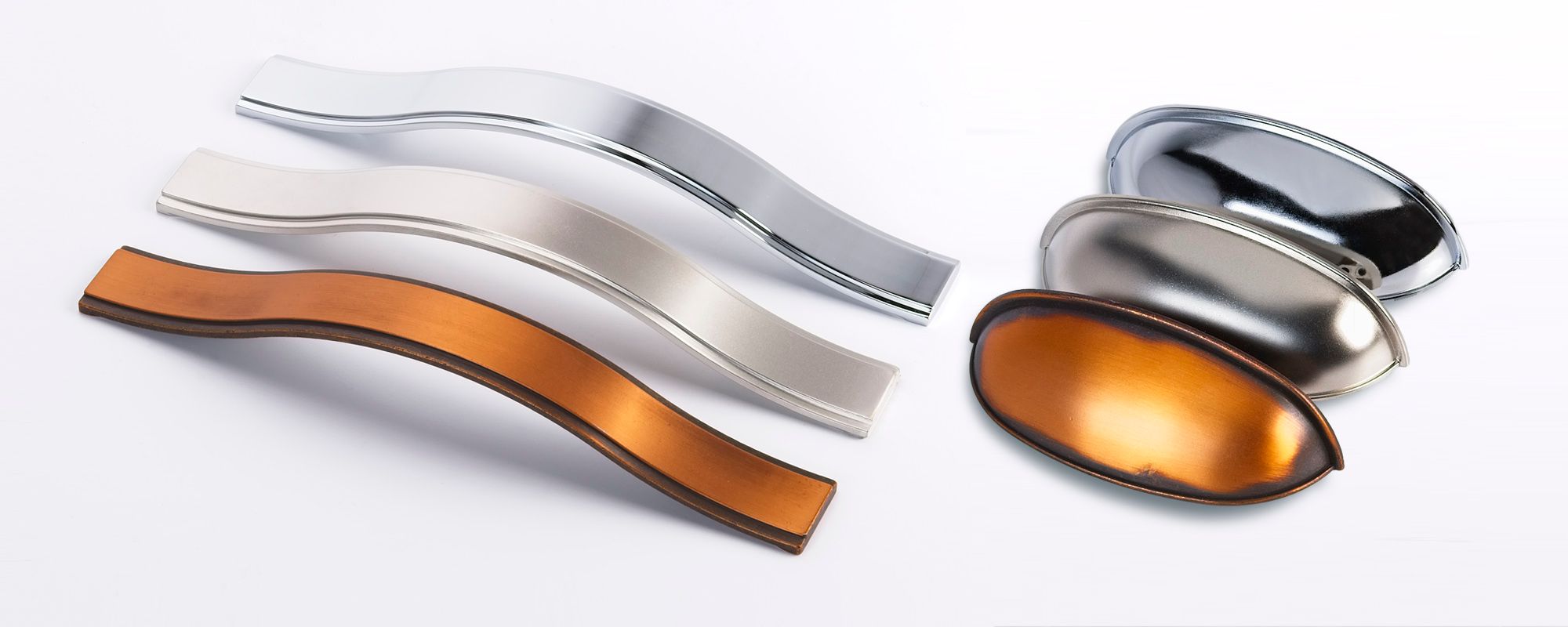 Commercial product photography sample shot of kitchen door handles