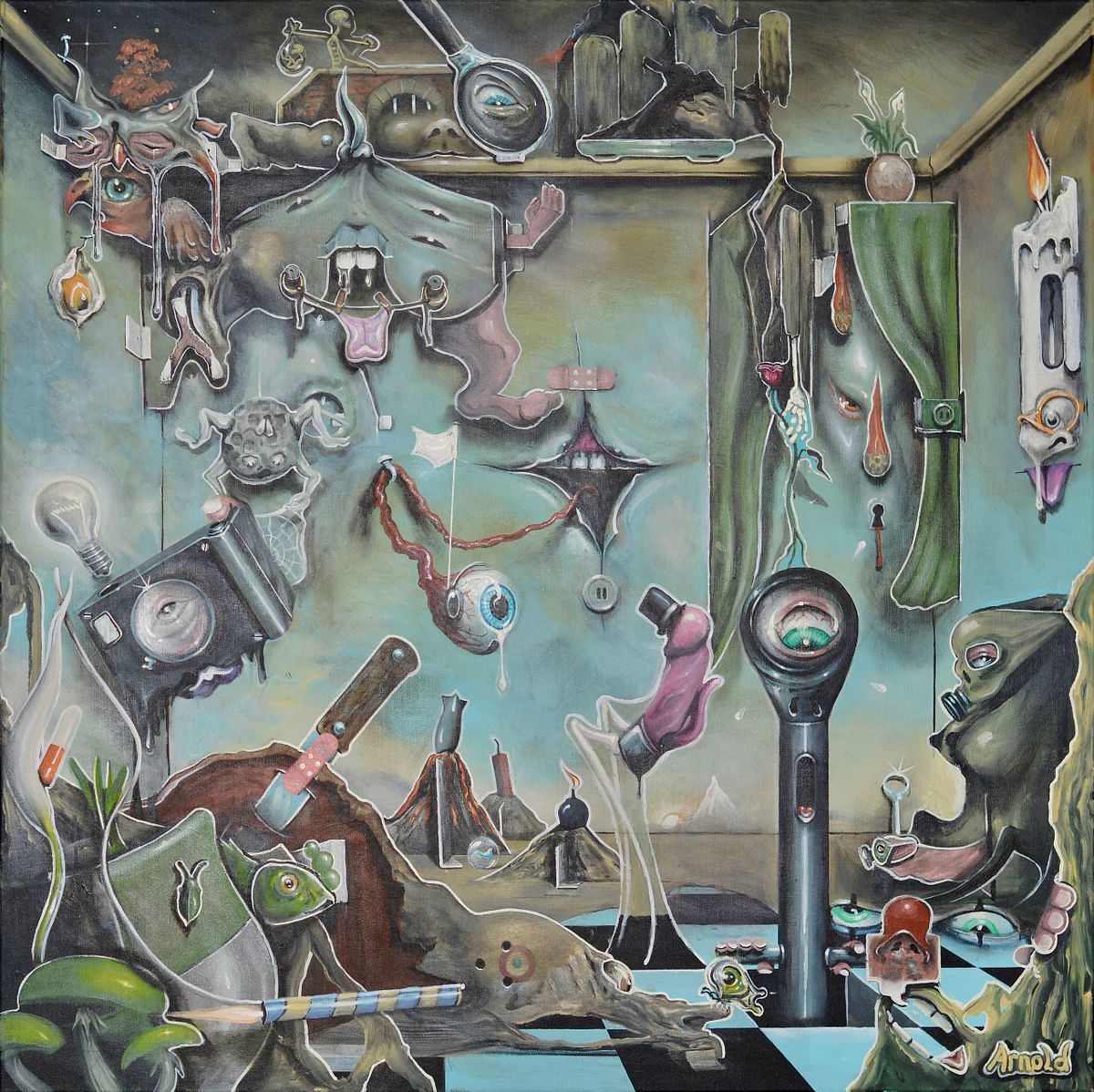 Diorama &ndash; surreal painting by Dutch artist Arnold Janssen