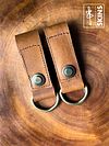 Premium Leather Belt & Bag Loop Key Holder with Brass D-Ring (Set of 2)