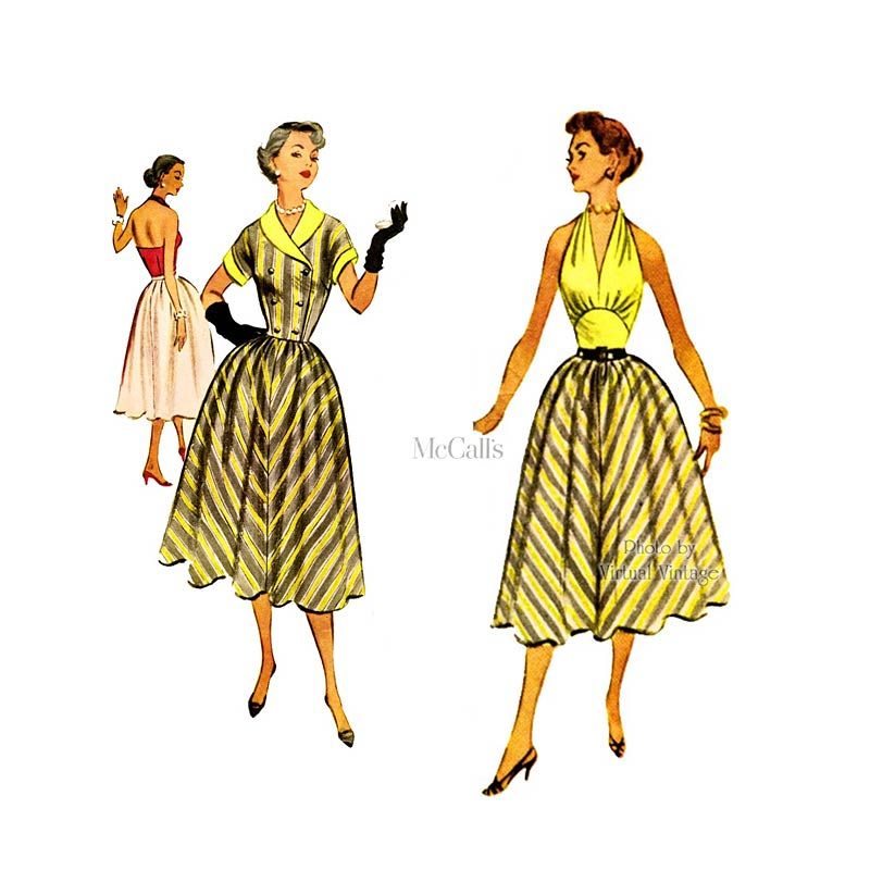1950s Halter Dress Sewing Pattern, McCalls 9333