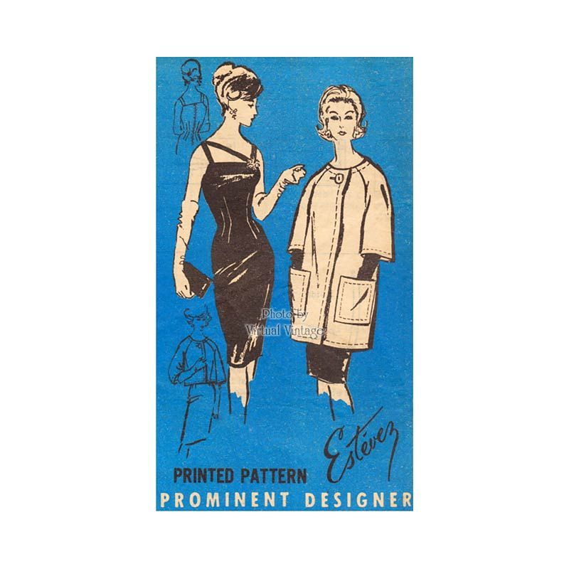 1960s Cocktail Dress Pattern, Prominent Designer A544