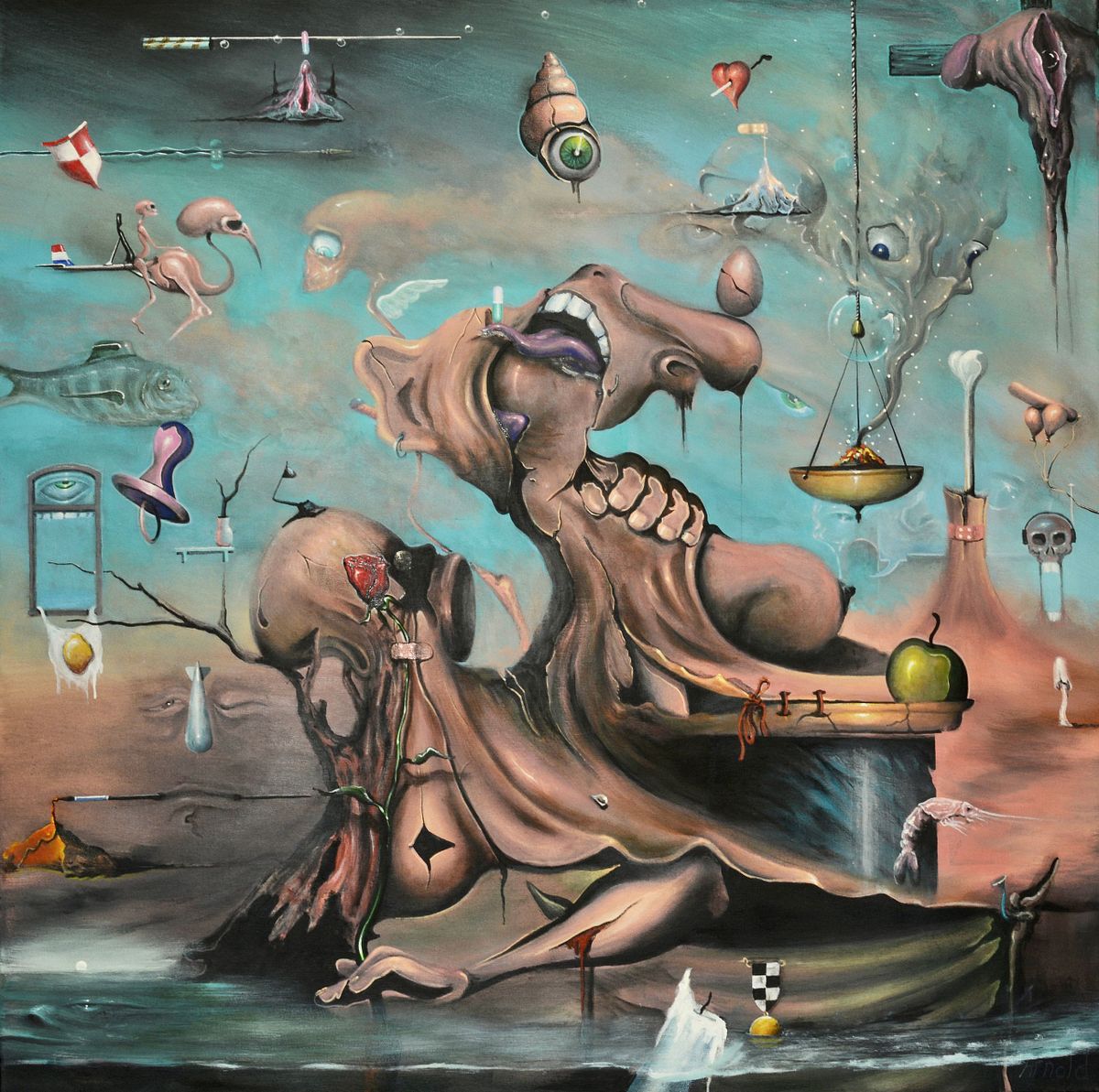 Happy family – by surreal artist Arnold Janssen