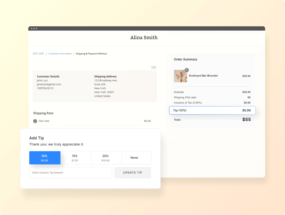 Enable tipping in store & client galleries