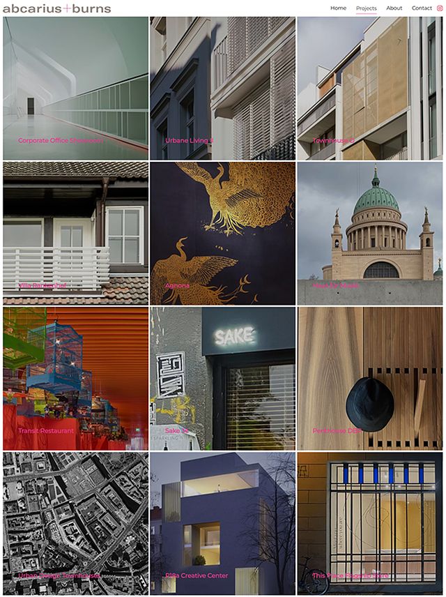 Abcarius & Burns Portfolio Website Examples