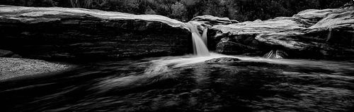 Black & White, minimalist, monochromatic, tonal, texture,  stream, waterfall, long exposure, Sabino, Saguaro, layers, mountain, Tucson, Arizona, dessert