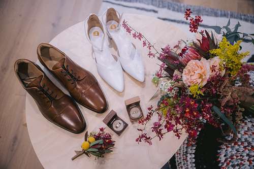 Bride and Groom Getting Ready