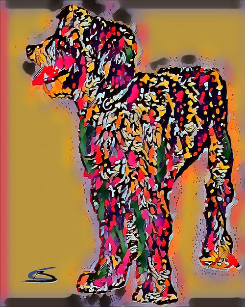 dog art, fill in the colors
