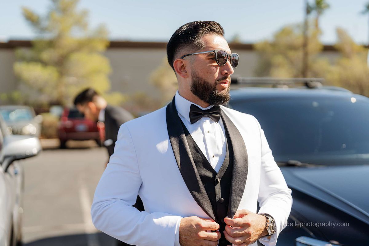 Exchanging vows at Saint Joseph, Husband of Mary Roman Catholic Church in Las Vegas Wedding Photography