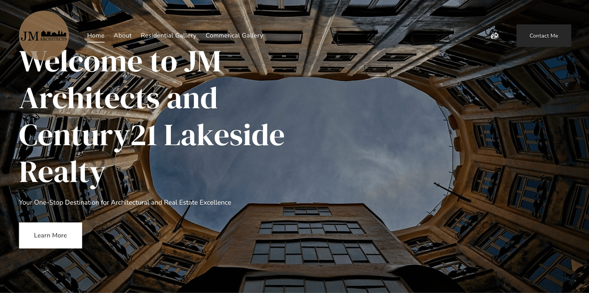 JM Architects website created using Pixpa