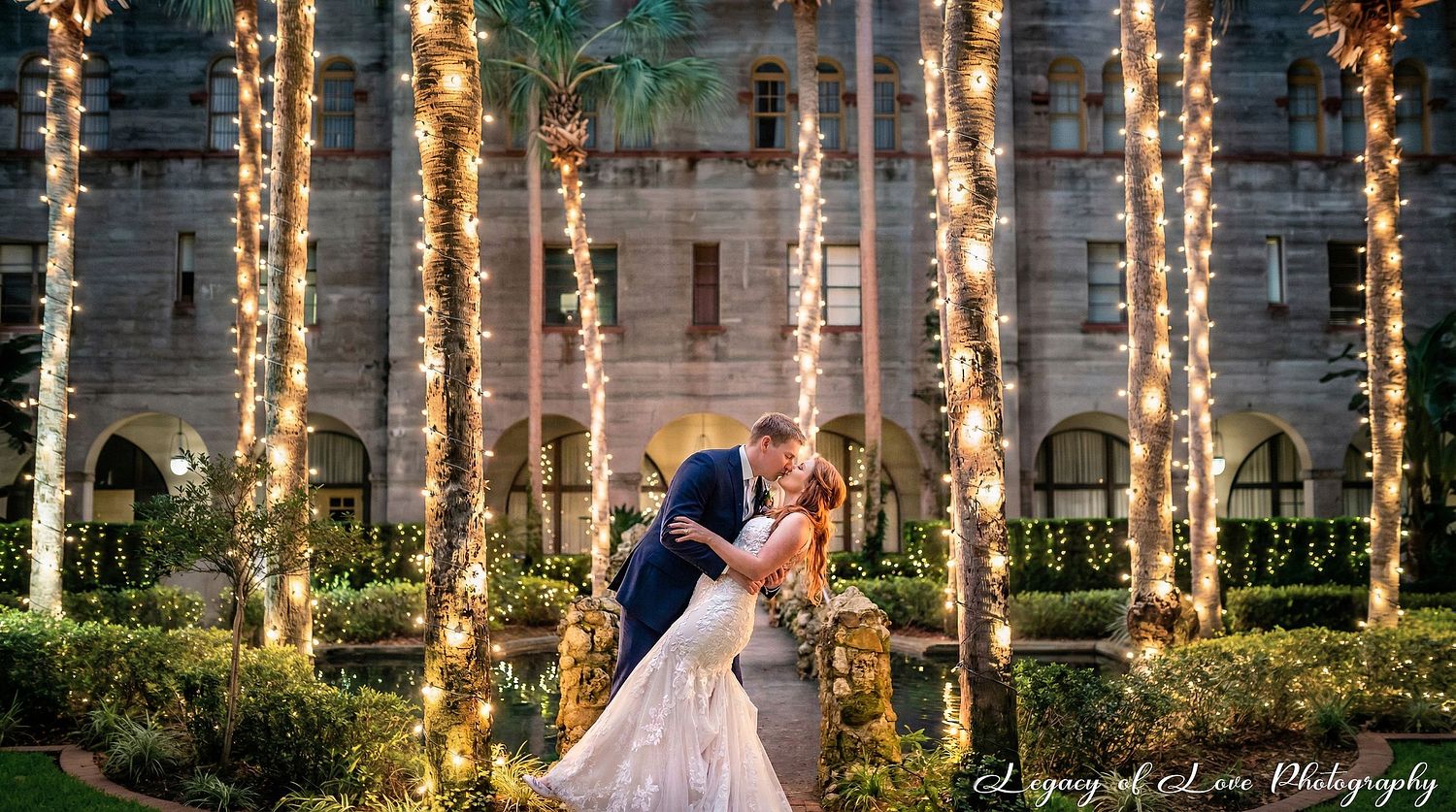 Nights of Lights wedding at the Lightner Museum in St. Augustine, FL, by wedding photographer Legacy of Love Photography.