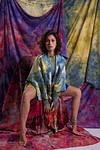Linen Satin Kimono Jacket - Golden Hour
