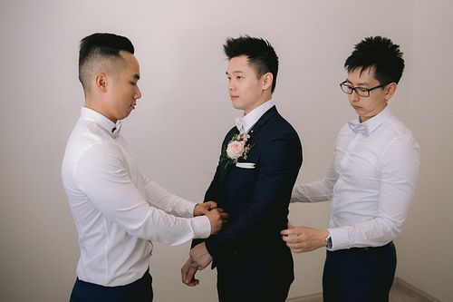 Groom Getting Ready