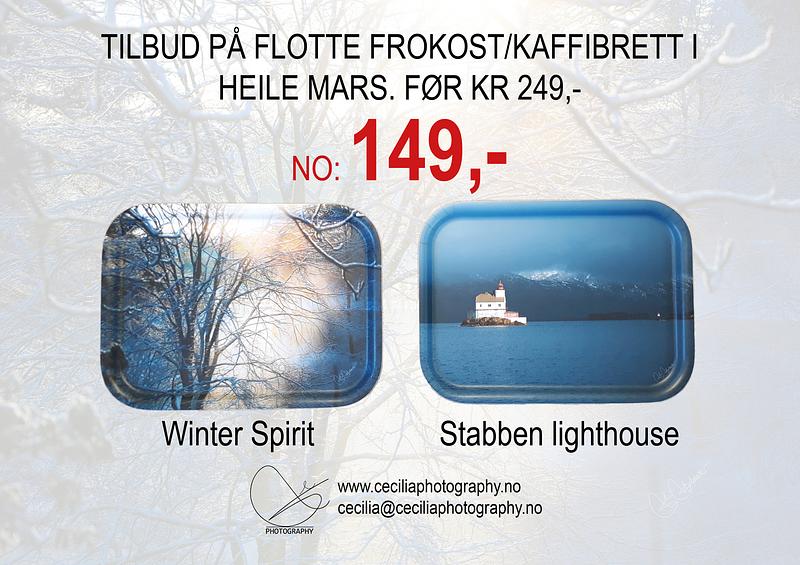 Tilbud på serverings/frokostbrett i heile mars 2020