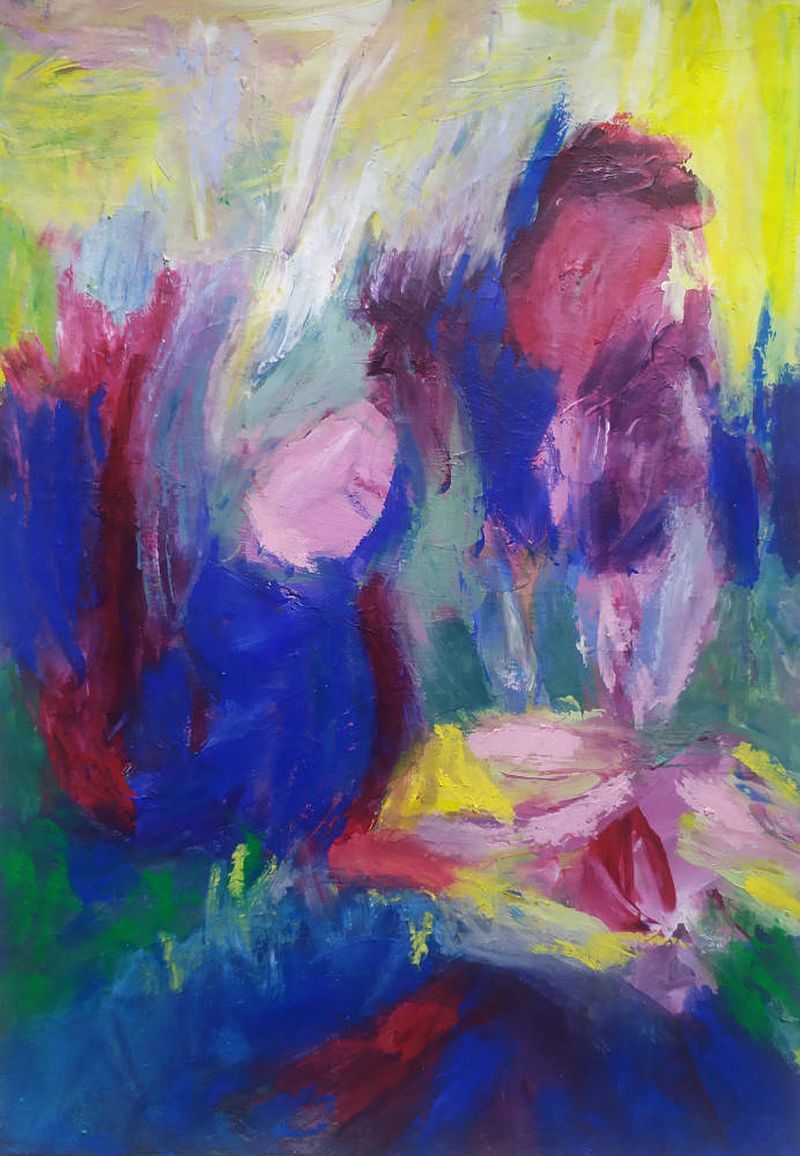 Effusion Carmin, Petite peinture abstraite