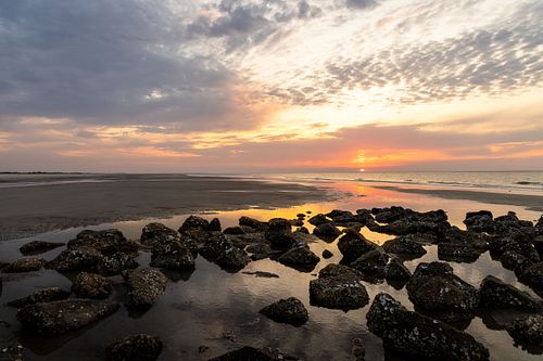 Colorful Sunrise Reflections on Hunting Island, SC