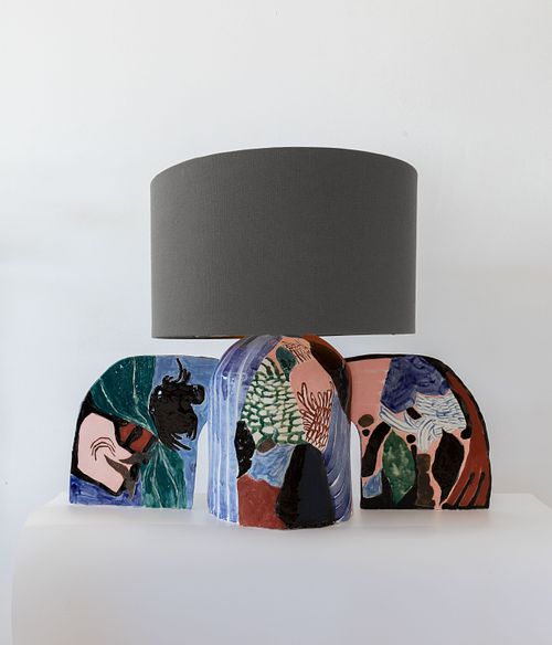 Handmade abstract ceramic sculpture representing quantum energy and negative space.