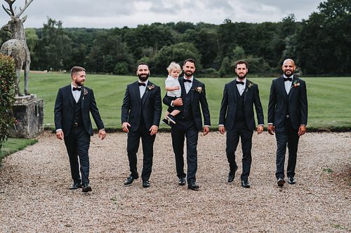 Groom and his best men walking