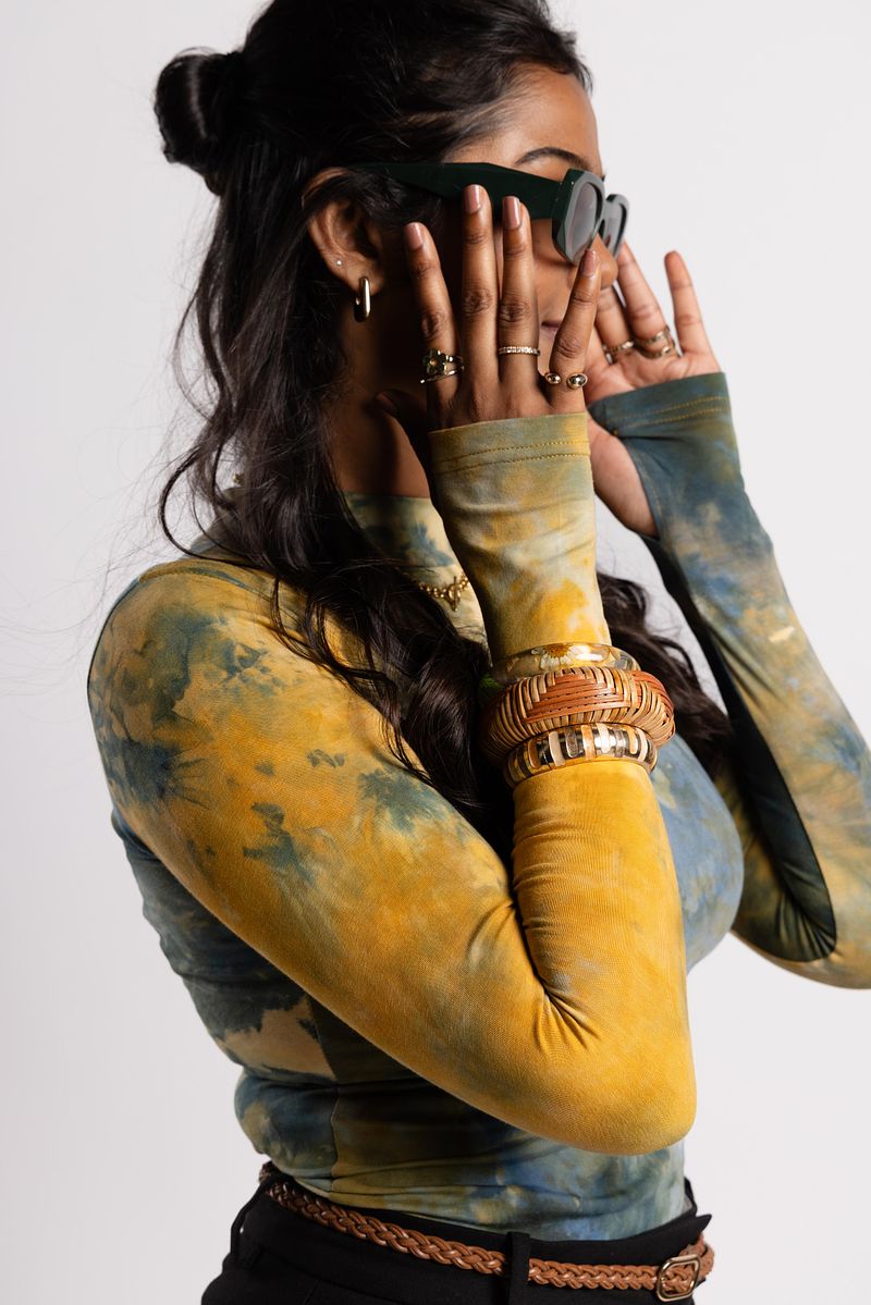 Full Sleeve Leotard Golden Hour (Blue Gold)