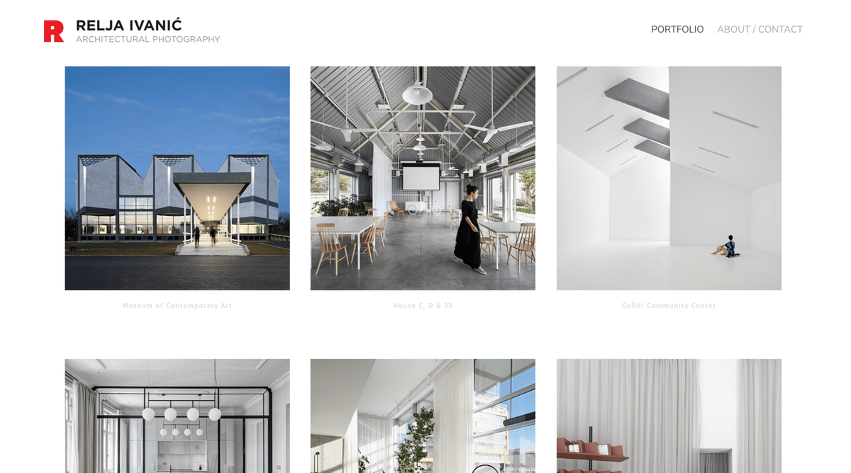 Relja Ivanic's architectuurportfoliowebsite
