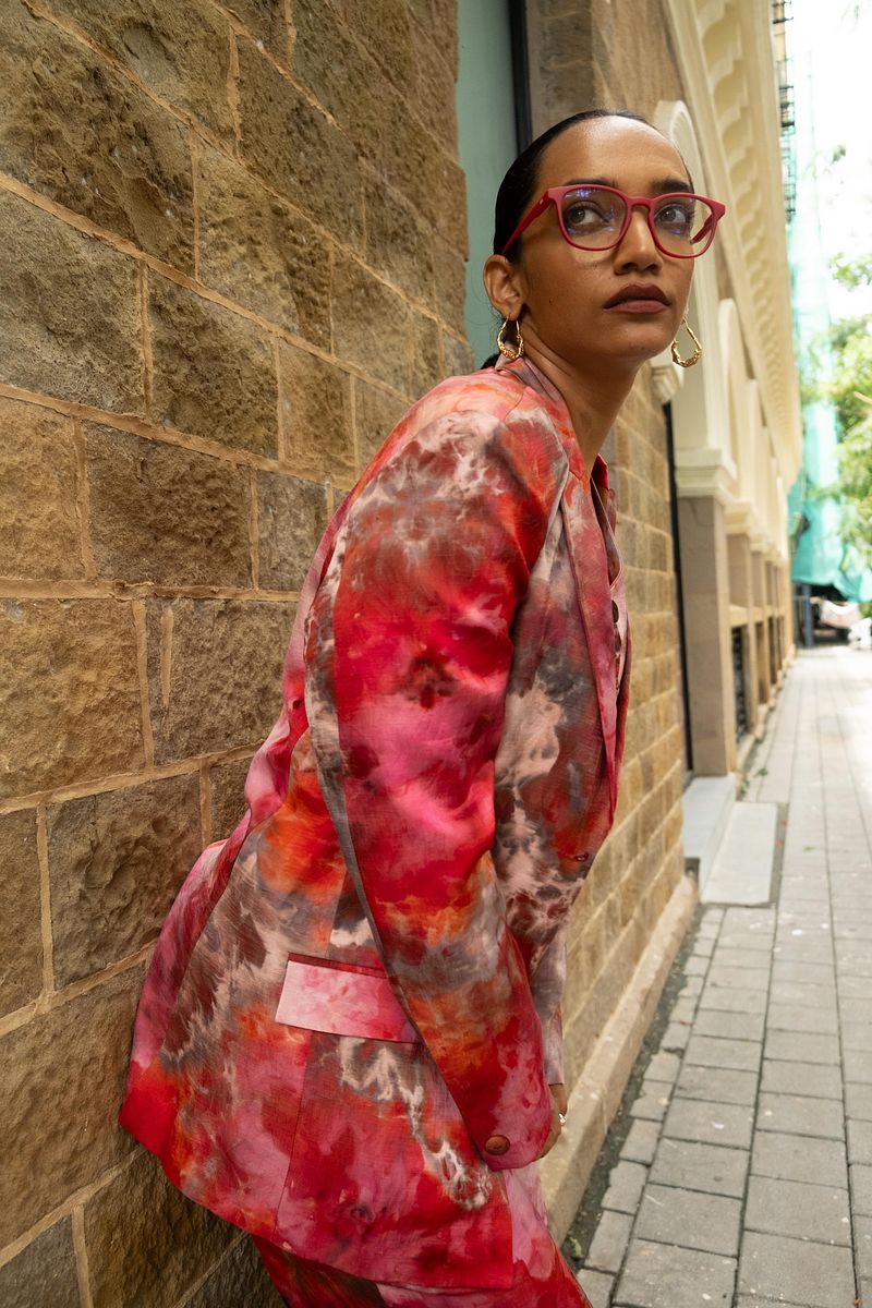 Single Breasted Blazer - Scarlet Sky