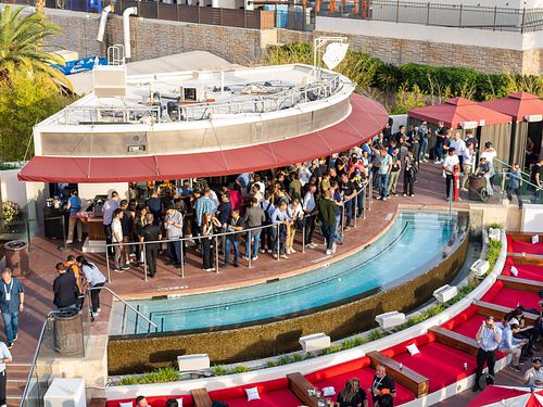 Guests networking at the Google after party in Las Vegas — event photography by David Andrade