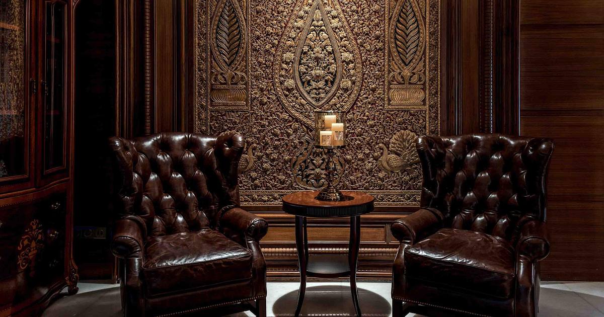 two luxurious chair outside of meeting room