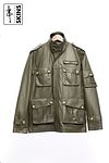 SKINS Odh : M65 Field Leather Jacket (Olive Green)