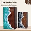 Ocean Waves Epoxy Resin Mix Wood Urn