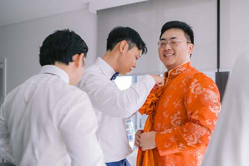 Groom Getting Ready