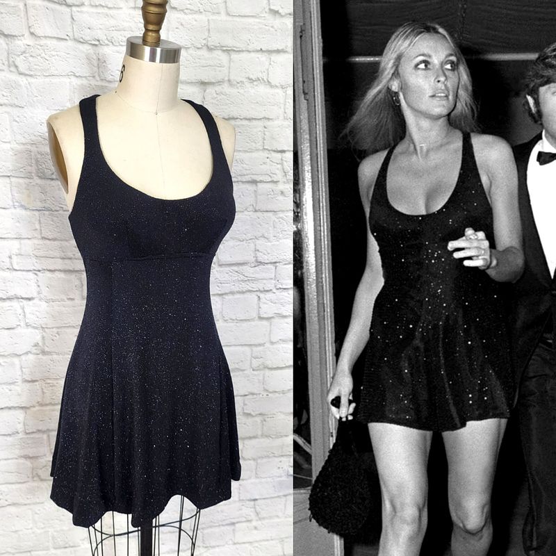 Sharon's Black Glitter Mini Dress
