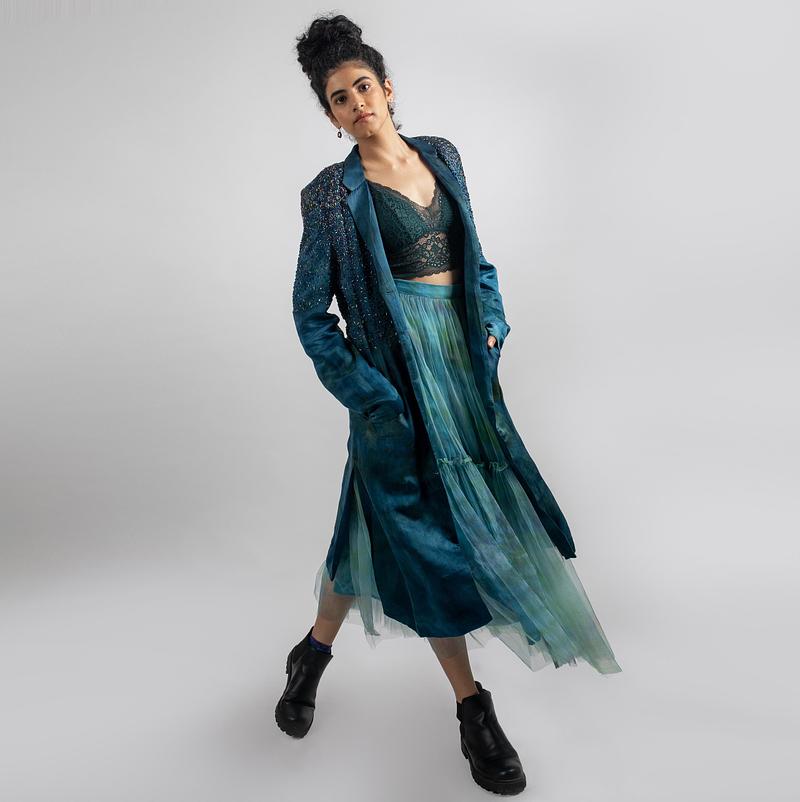 Metallic Wings Embroidered Blazer