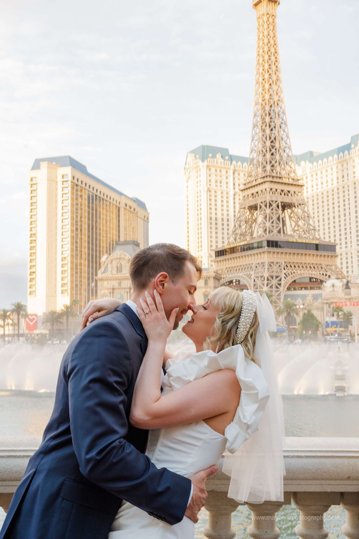 Las Vegas Strip, Bellagio Fountains, Paris Eiffel Tower, Little White Chapel Elopement and Wedding Photoshoot