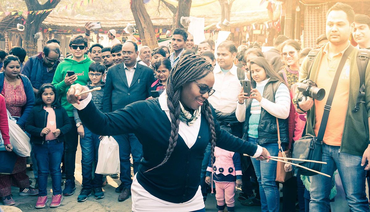 celebration, woman, tribal woman, dancing woman, face expression, smiling woman, crowd, people