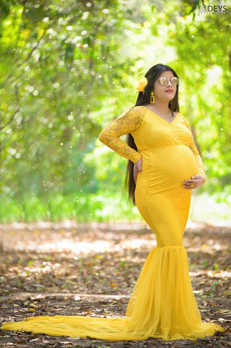 DP012 - Yellow Net Gown