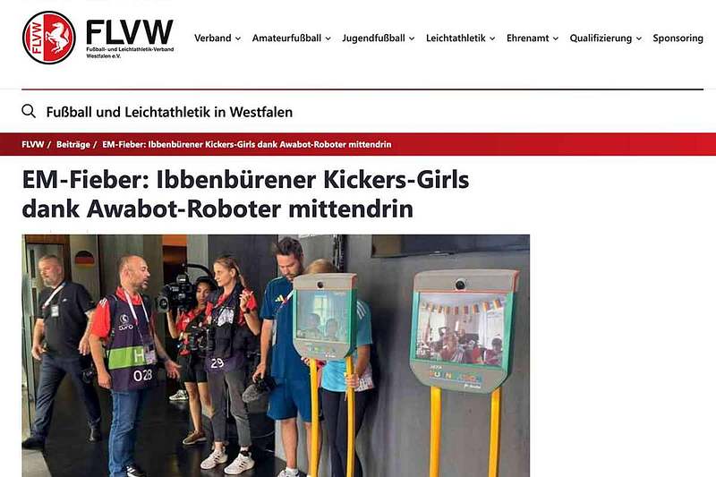 EM-Fieber: Ibbenbürener Kickers-Girls dank Awabot-Roboter mittendrin