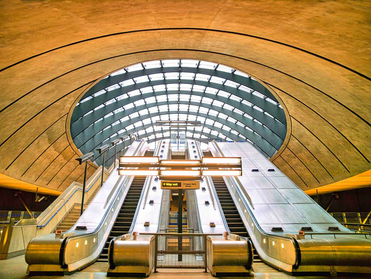 Canary Wharf Underground Station Escalators