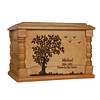 Tree of Life Engraved Wooden Urn | Beech Wood