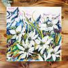 White Edelweiss Alpine Mountain Wild Flowers- Original Watercolour and Pen Illustration