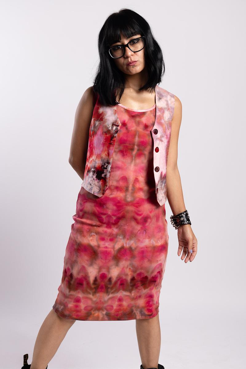 Ribbed Dress  -  Rosé Hour (Red)