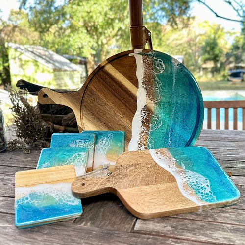 Ocean Wave Resin Cutting Boards
