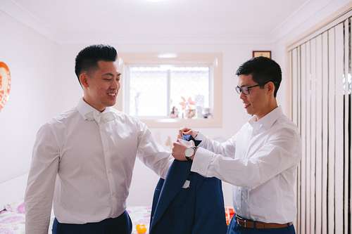 Groom Getting Ready