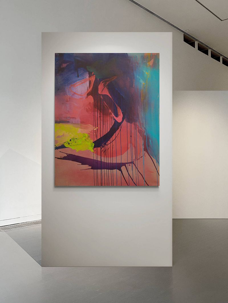 Hymne Rouge, peinture abstraite sur toile